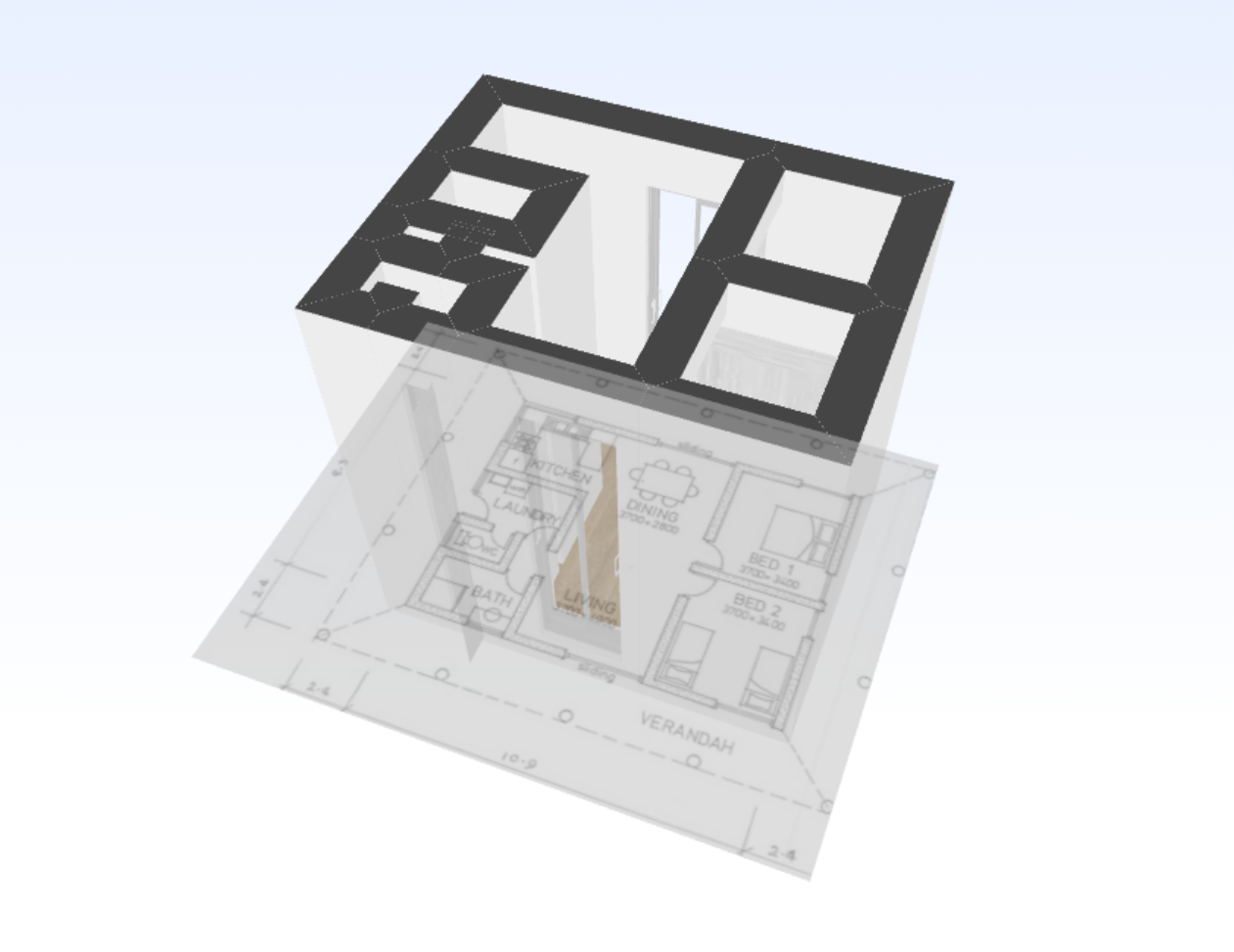 Space generated in Archisketch
