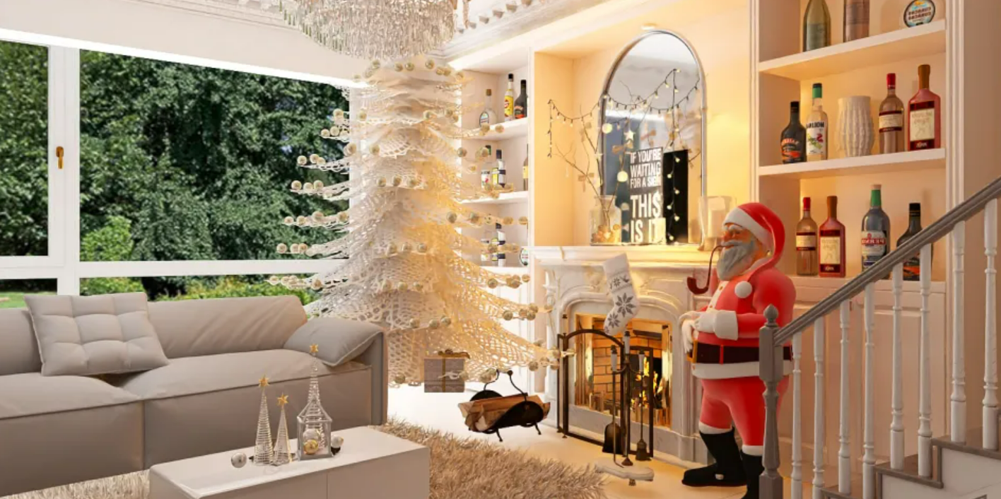 Homestyler rendering without natural light applied, resulting in an unnatural look