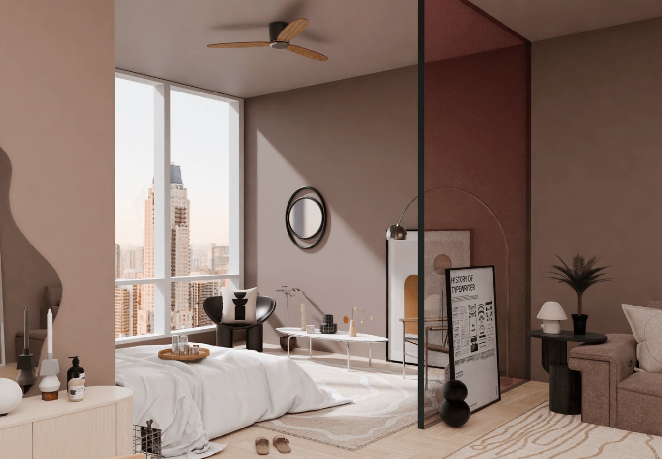 Archisketch rendering with natural daylight applied