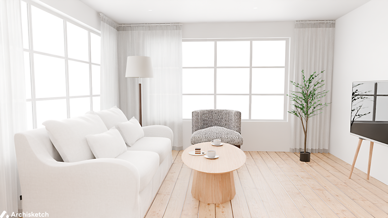 Archisketch rendering image without a watermark