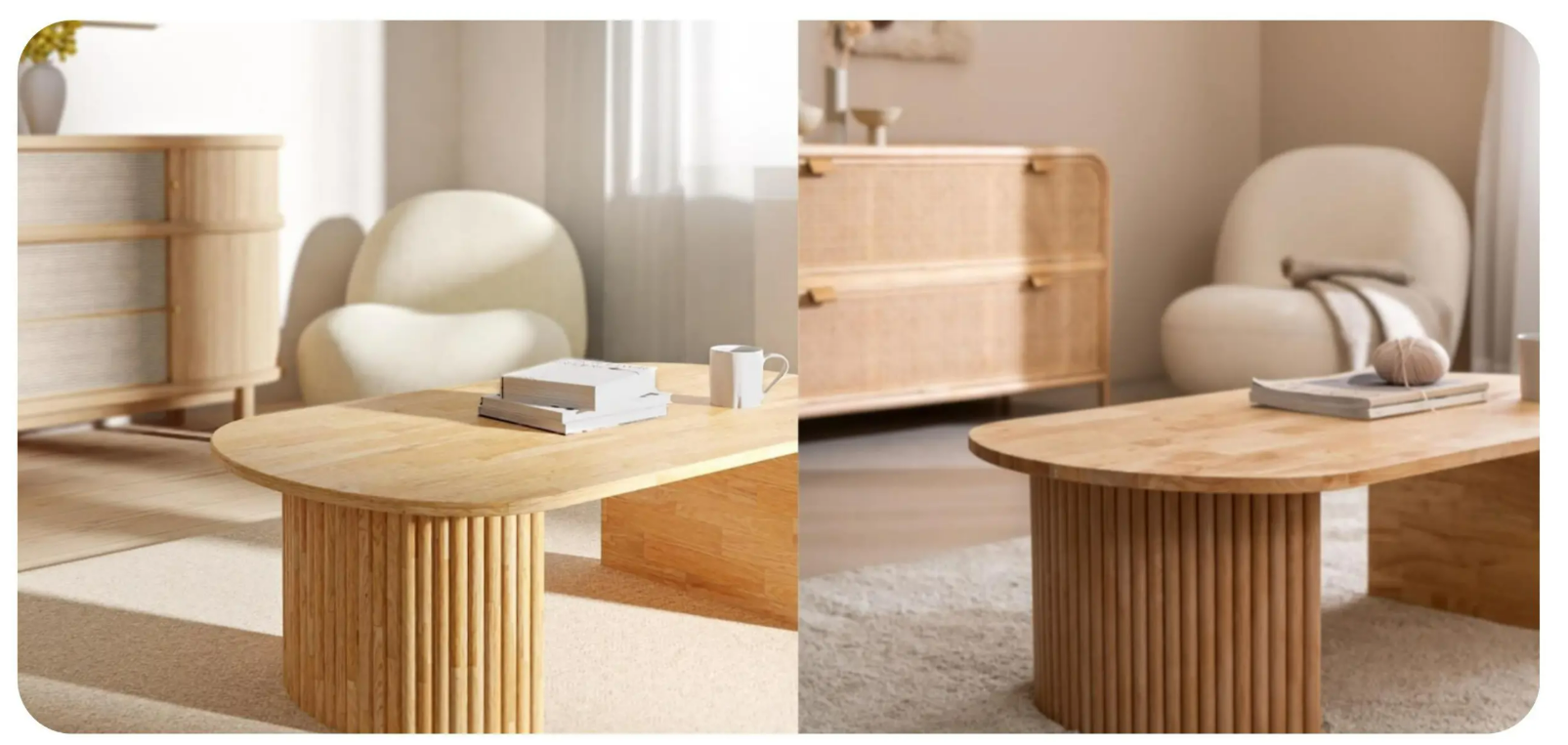 Images created with an automated 3D rendering tool, Archisketch, compared to real-life photos