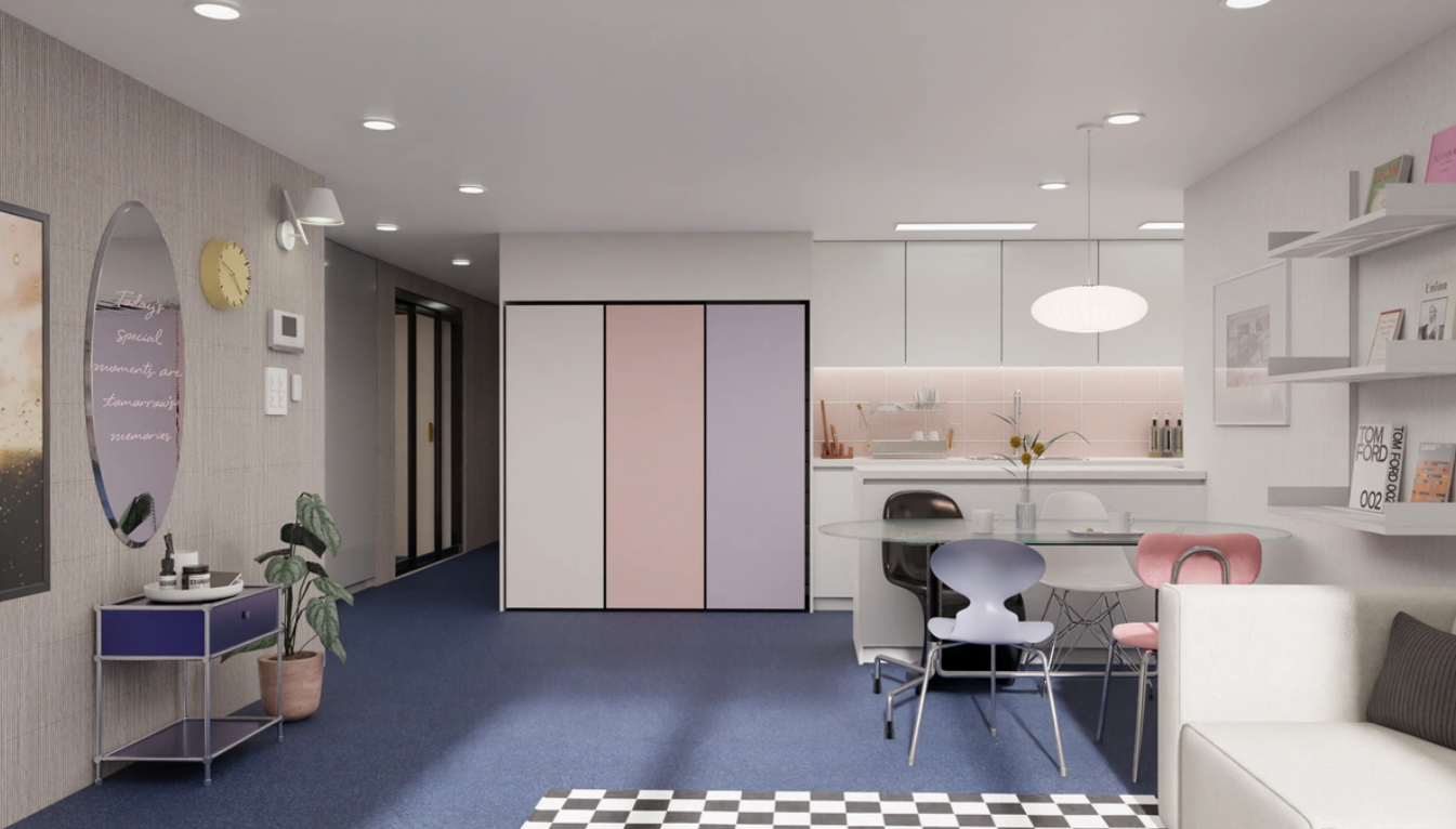 An interior rendered with Archisketch