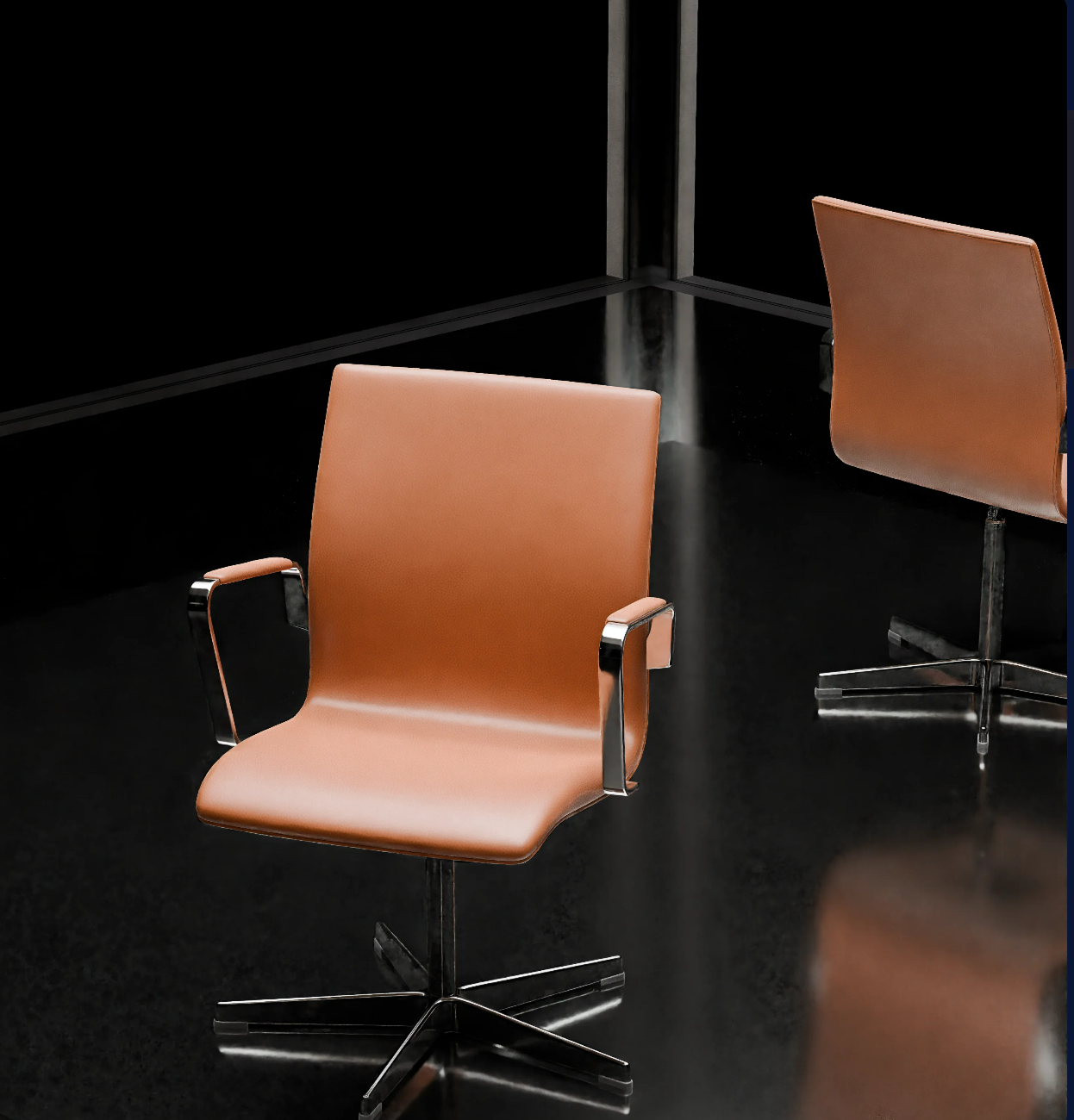 A realistic chair render shot