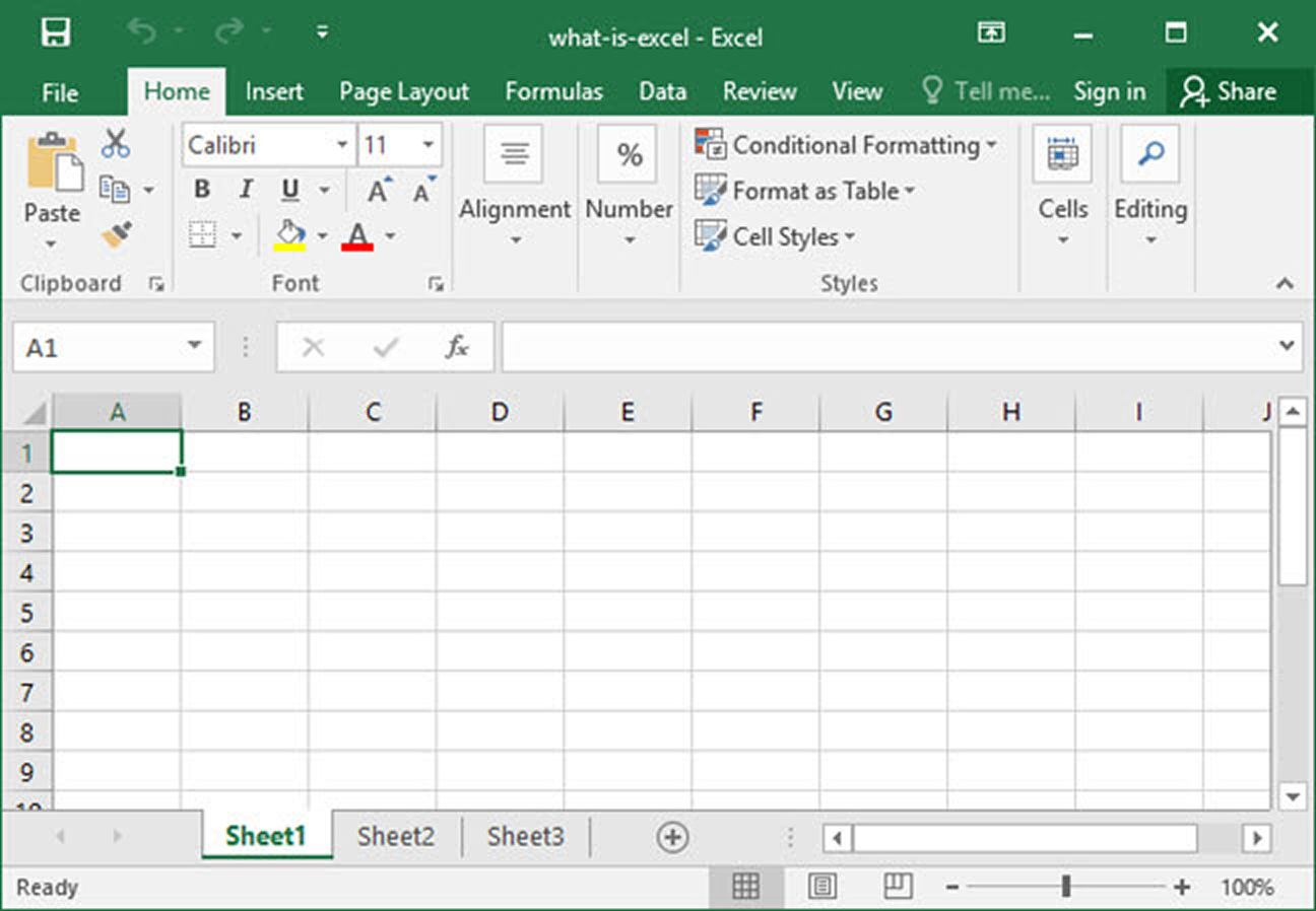 Excel screen