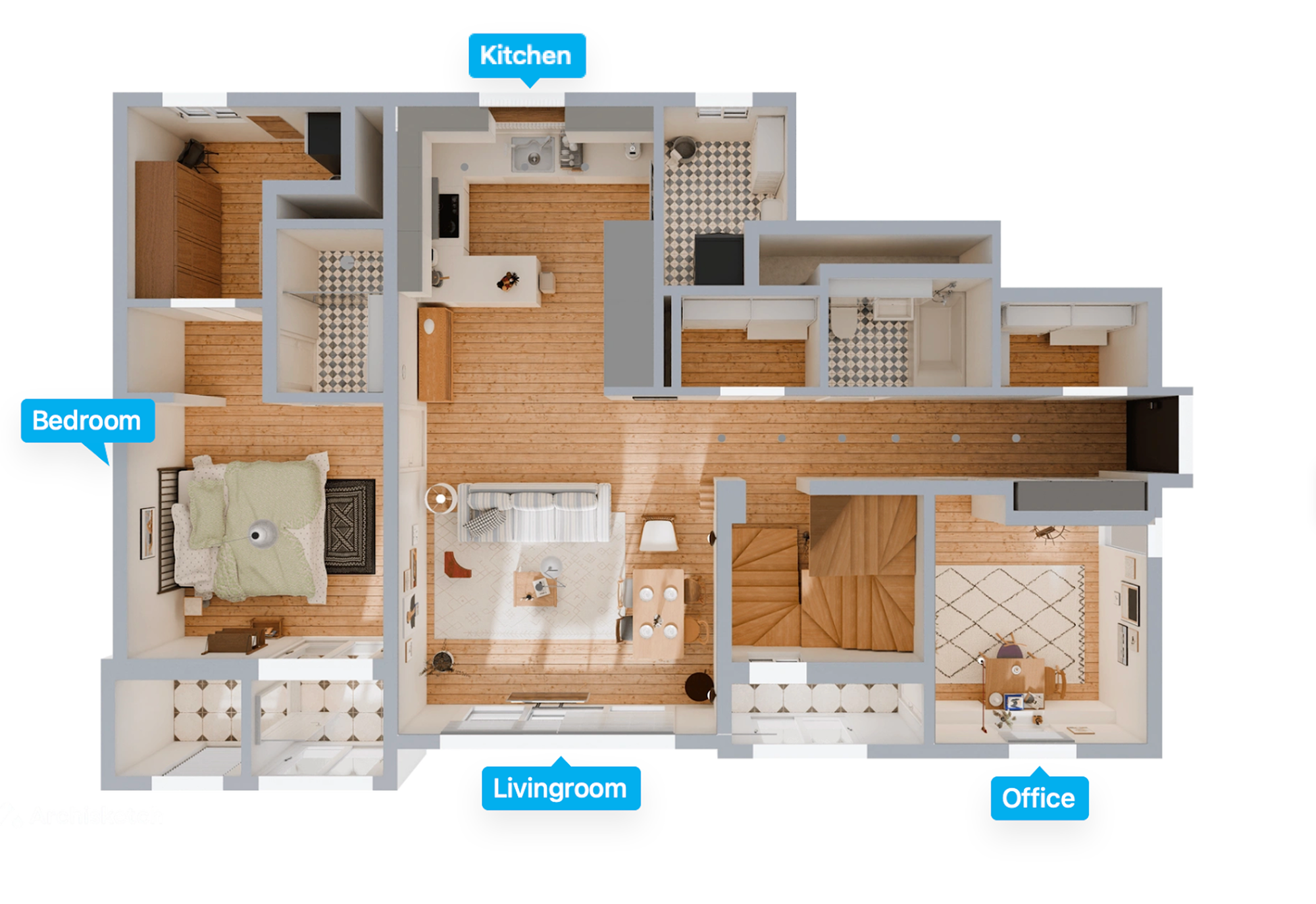 출처: Scandinavian Interior Design Inspiration for Future Residents of Jamsil Le-El - designed by Elodie